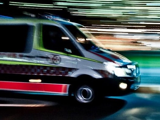 Ambulance night lights, QAS ambos paramedics stock image