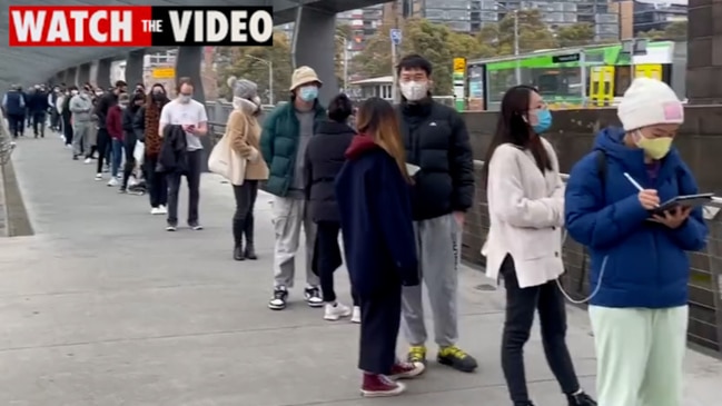 Huge queues at MCEC after Pfizer eligibility is expanded