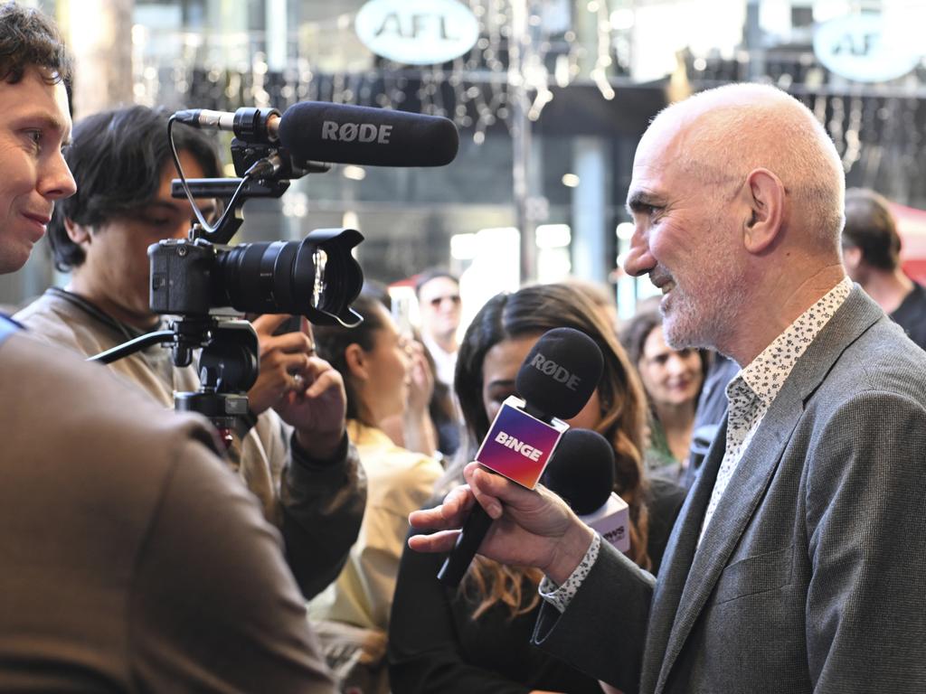 Paul Kelly speaks to media including news.com.au at the Sydney premiere on November 21. Picture: Saverio Marfia/Getty Images