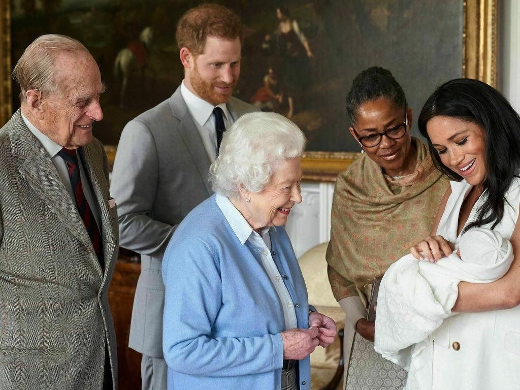 Meghan, Harry, Doria Ragland, The Queen and Prince Philip gush over the newest member of the royal family. Picture: AP