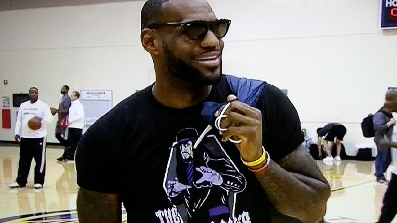 WrestleVotes on X: LeBron James wearing an Undertaker shirt today, prior to  tonight's game 5 of the #NBAFinals. #WWE  / X