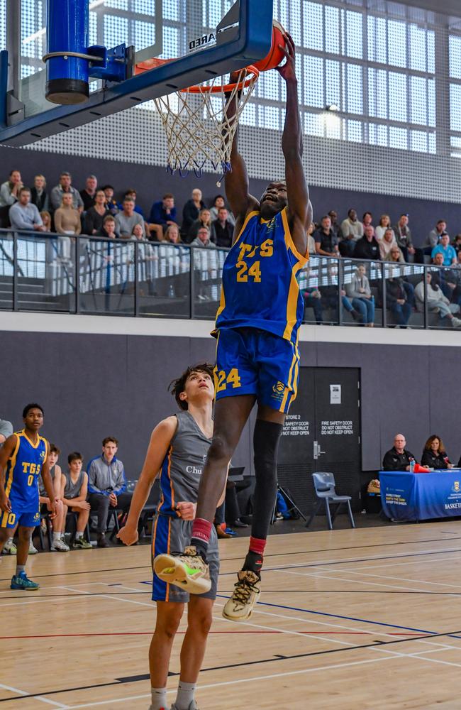 Sam Geu. GPS First V basketball action between Churchie and Toowoomba Grammar in round four of the season. Picture courtesy of Amy Storen.