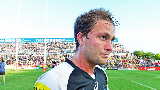 North Queensland Cowboys v Penrith Panthers from 1300 Smiles Stadium, Townsville. Panthers Matt Moylan walks off the field after the loss. Picture: Zak Simmonds