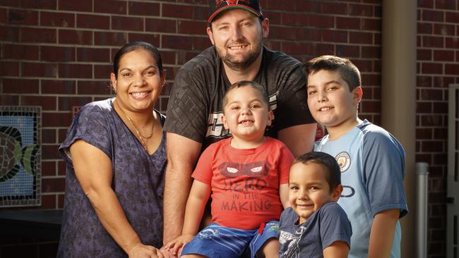 Jacob James, pictured (centre) with brothers Leon and Jaydon, has a rare form of blood cancer Picture: MATT TURNER