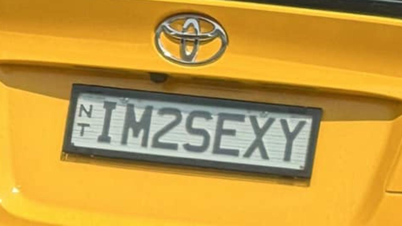 NT funny number plate, IM2SEXY. Picture: Facebook / Rene Carne