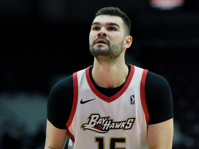 Isaac Humphries during his time in the G League with the Erie BayHawks. Picture: Ron Turenne / Getty Images