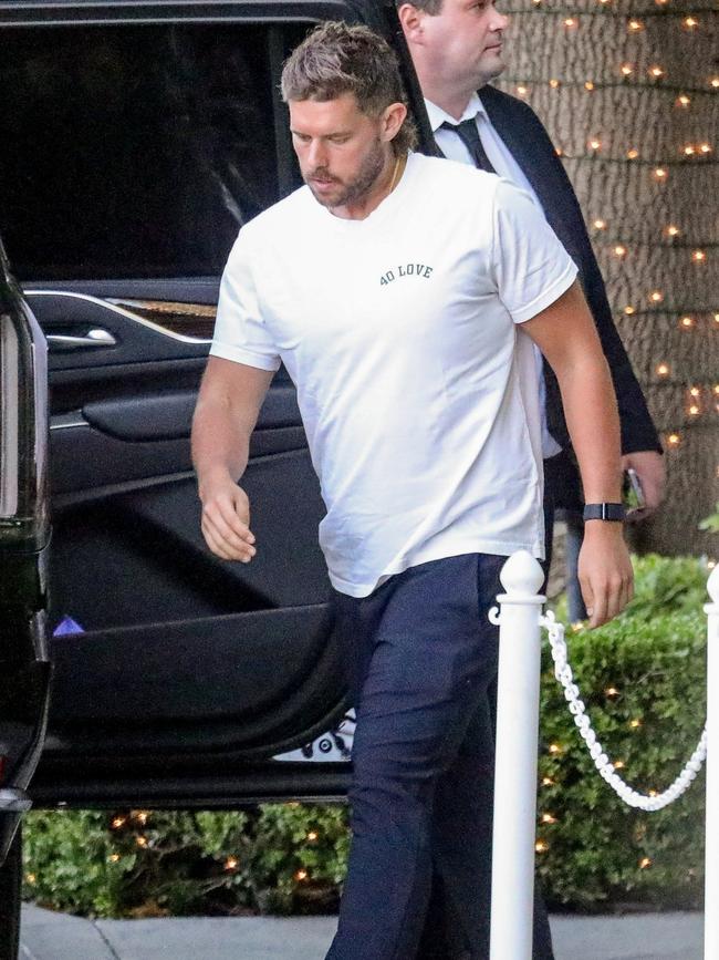 Christopher hopped into a limo following his gym workout. Picture: Backgrid