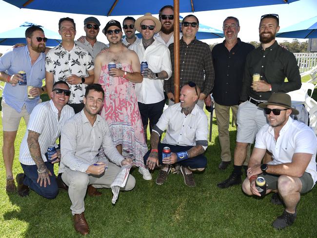 Apiam Bendigo Cup was held at Bendigo Racecourse, Bendigo, Victoria, on Wednesday, October 30th, 2024. Pictured enjoying the horse racing carnival are Flemo’s bucks day group. Picture: Andrew Batsch