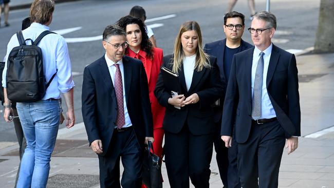 Brittany Higgins arrives at Federal Court during the defamation case. Picture: NCA NewsWire / Jeremy Piper