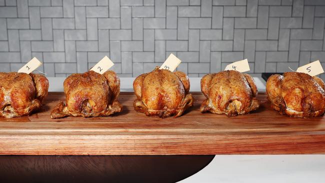 All chickens for tasting were prepared in an identical fashion.