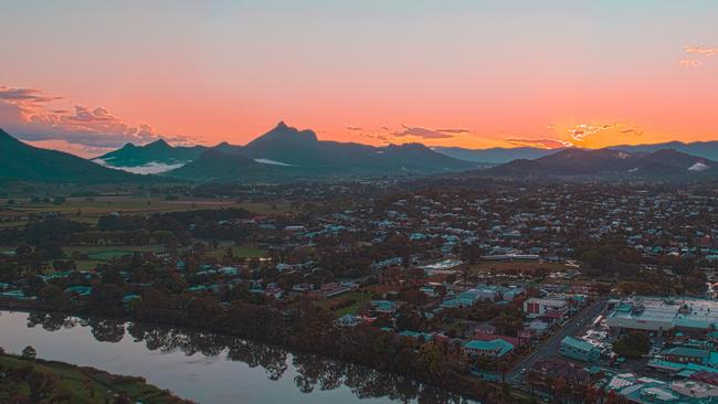 An aerial view of Murwillumbah in the Tweed Shire.