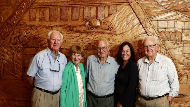 Group photo of Neumann family directors Bruce Neumann, Margaret James, Peter Neumann, Michelle Neumann and John Neumann. Picture: Jerad Williams