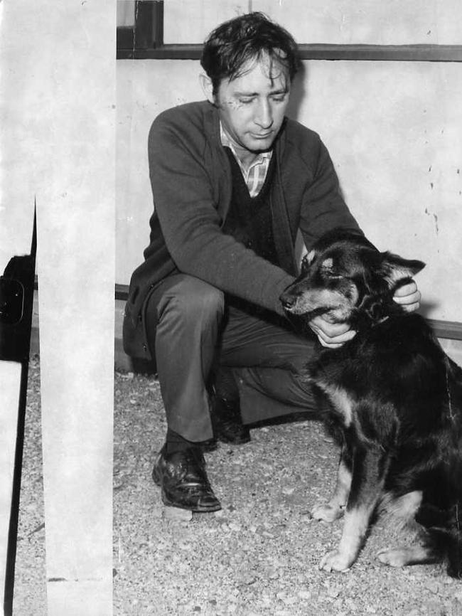 Deborah’s father Harold Leach and the family dog.