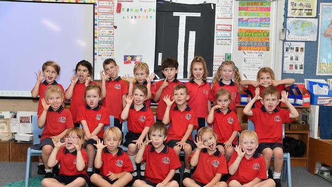 MY FIRST YEAR: Funny faces. Glenview State School Preps. Picture: Patrick Woods.