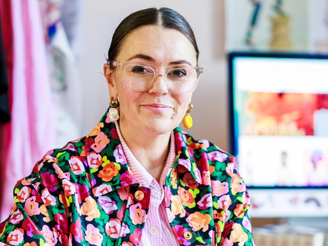 21/08/2023 Kylie Zerbst is the founder of Melbourne based womenswear brand OBUS which has been largely manufacturing in Australia for over 25 years. Aaron Francis / Herald Sun