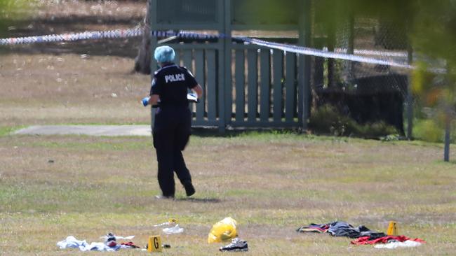 Police at the scene of a Zillmere Gang fight. Pic: Peter Wallis