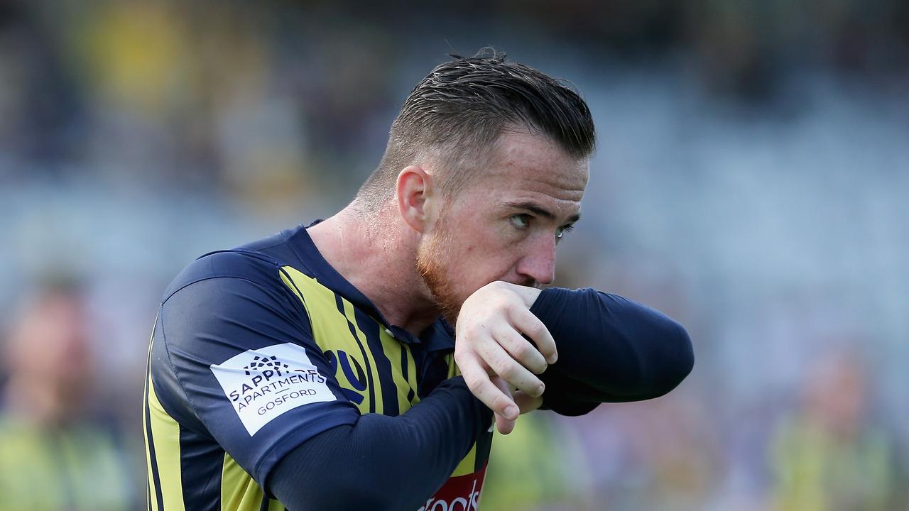 Ross McCormack of the Mariners celebrates his goal