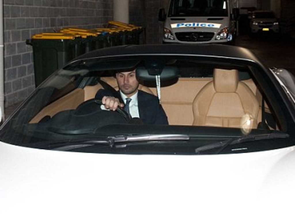 Salim Mehajer driving in his Ferrari.