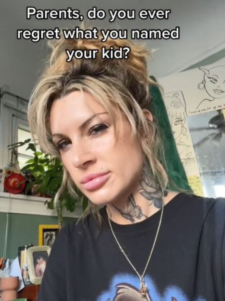 She asked people if they regretted what they named their kids. Picture: TikTok/Gabby Lamby