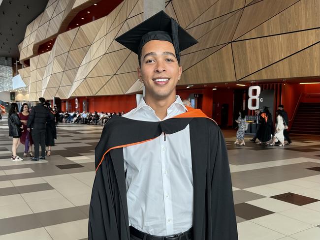 Tao Christoffels graduates from the Australian Catholic University with a Bachelor of Psychological Science on April 7, 2024. Picture: Brittany Busch