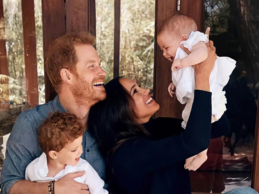 The Duke and Duchess of Sussex and their children Archie and Lilibet in their 2021 Christmas card.