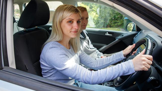 Car crash survivor Holly Scott with her boyfriend Johnny Zehle. Picture: Matt Turner