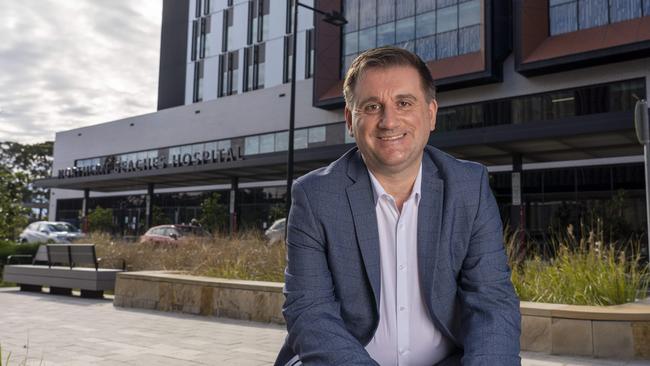 Northern Beaches Hospital Andrew Newton CEO. Andrew photographed today 18th August 2020 outside the new hospital. Image Matthew Vasilescu