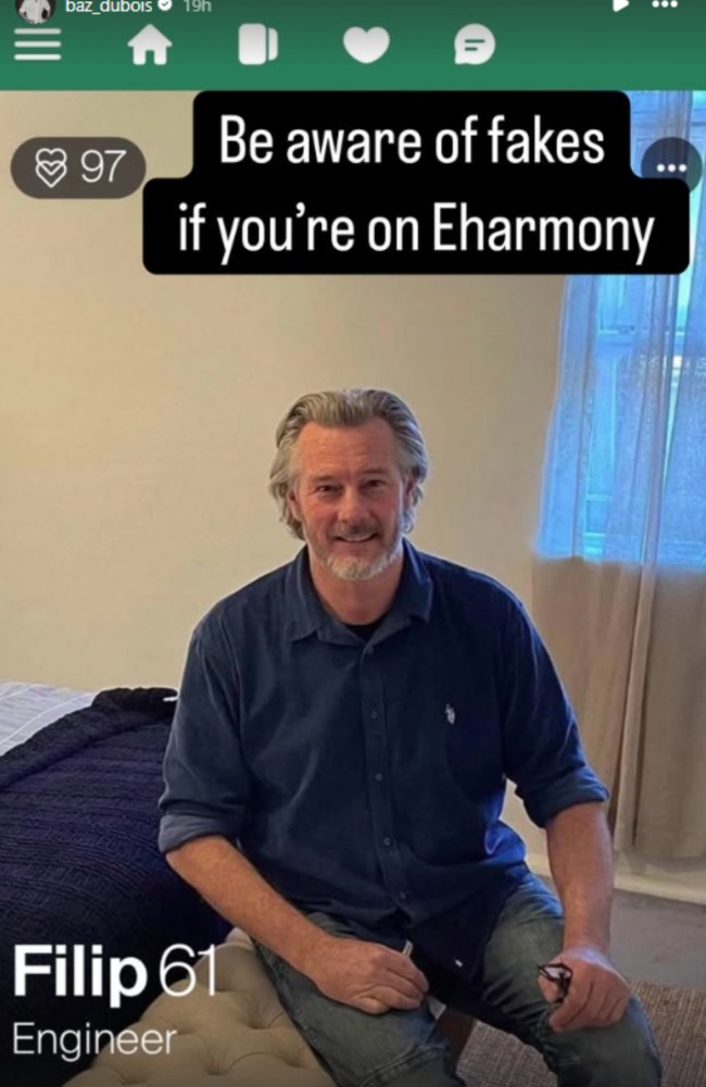 Channel 10 star Barry Du Bois has revealed that online scammers are using his photos to create fake dating profiles and catfish women. Picture: Instagram @baz_dubois