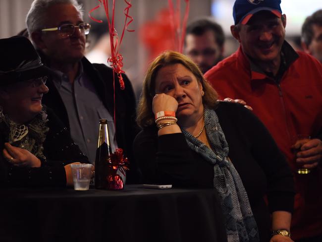 Federal Labor supporters await a result on Saturday night. Picture: AAP Image/Tracey Nearmy