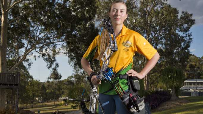 3D archery under-18 national champion Amber Reinbott, Monday, November 19, 2018. Picture: Kevin Farmer