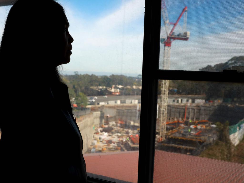 Emily poses for photographs in Castle Hill. Castle Hill, Saturday, September 22nd 2018. Emily and her neighbours are up in arms about the amount of noise coming from the Toplace site in Castle Hill. (AAP Image / Angelo Velardo)