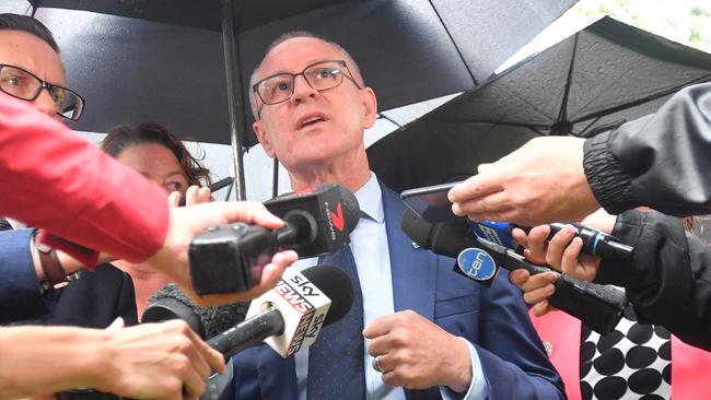 Premier Jay Weatherill speaking about the marriage equality result in Hindmarsh Square on Wednesday. AAP Image/David Mariuz