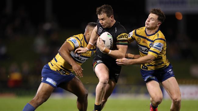 Dylan Edwards fell just short of reaching 300 running metres against the Eels and is one of the most improved players in the NRL. Picture: Getty Images.