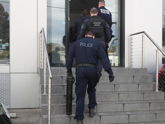 Police raided a business premises on Sydney’s Lower North Shore in September 2022 before Wayne Geokjian, 60, of St Leonards, was arrested and charged with a string of firearms offences. Picture: John Grainger