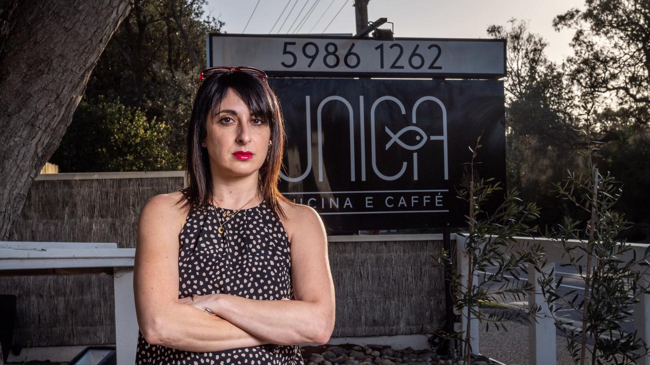 Unica Cucina e Caffe restaurant owner Michelle Loielo has taken the Victorian Government to court over the state’s former curfew. Picture: Jake Nowakowski