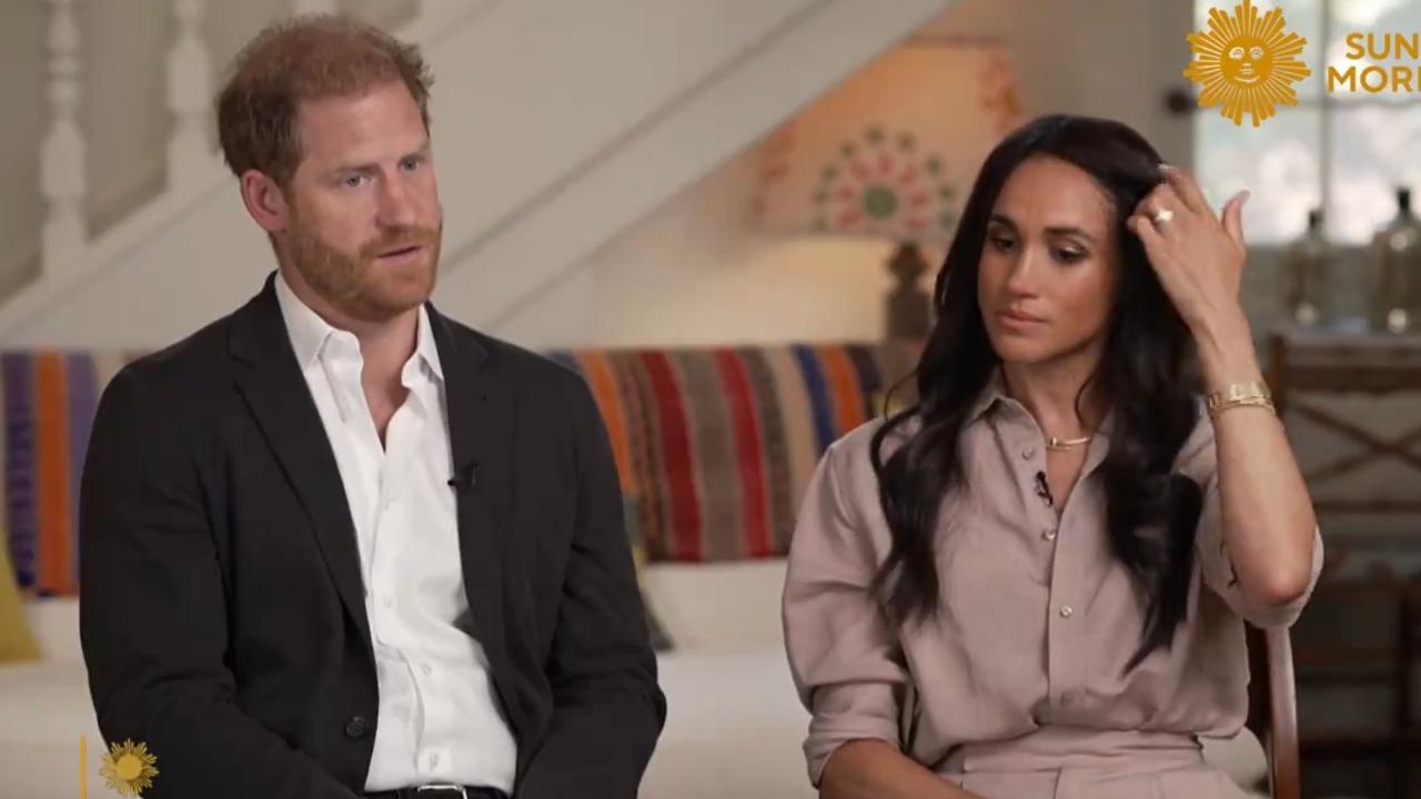 Prince Harry and Meghan Markle in an interview with CBS. Picture: CBS Sunday Morning