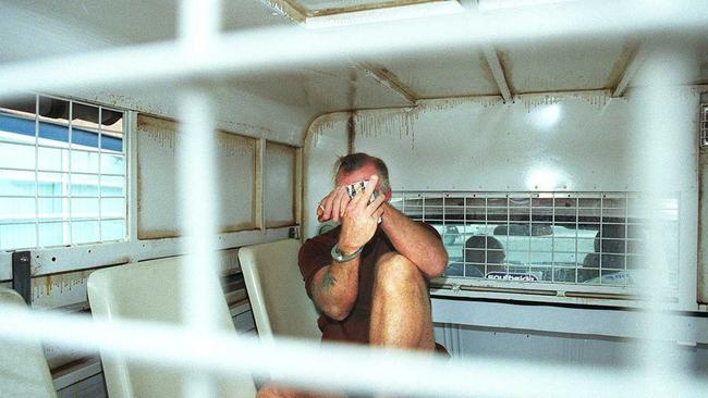 Serial killer Leonard John Fraser is transported to Rockhampton Courthouse for appearances in the early 2000s. Picture: Morning Bulletin Archives