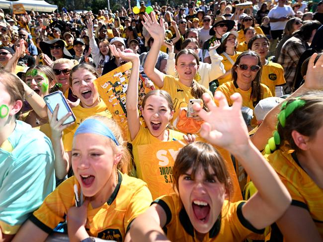 BRISBANE, AUSTRALIA - NewsWire Photos - AUGUST 20, 2023. Matildas fans gather to show their support at a community reception event in Brisbane. Picture: Dan Peled / NCA NewsWire