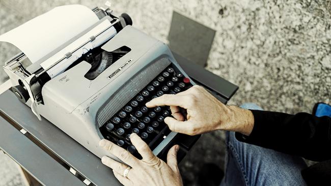 Trent Dalton’s Olivetti. Picture: Justine Walpole