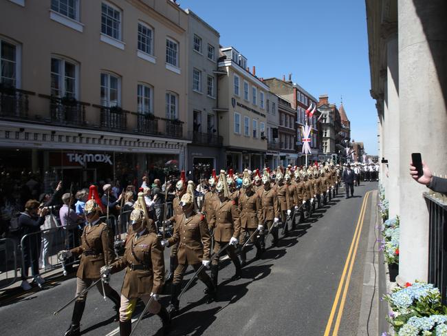 The military royal wedding rehearsal from Windsor. Picture; Ella Pellegrini