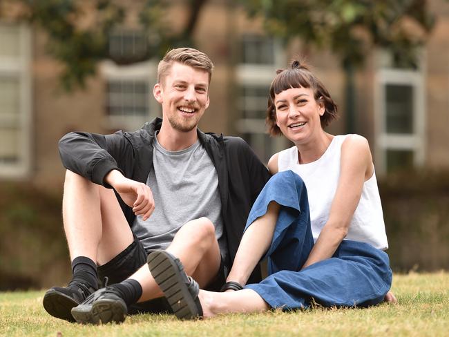 Friends Byron Saarinen and Jacqui Hudson, who rent in Surry Hills, admit they find electricity bills hard to understand. Picture: Troy Snook