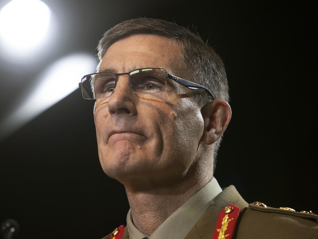 Under the spotlight, Chief of the Defence Force General Angus Campbell. Picture: NCA NewsWire /Gary Ramage