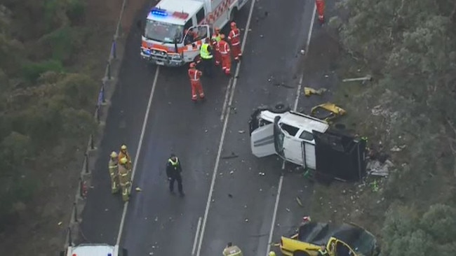 A man died in a horror crash near Bacchus Marsh on July 8. Picture: Nine