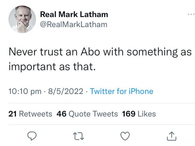 Mark Latham's tweet during the leaders' debate last night.