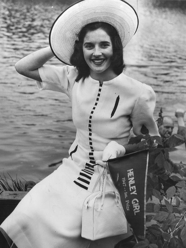 A 21-year-old Jeanne Stewart, who was named Henley Girl in 1947 at the Henley-on-Yarra rowing regatta.