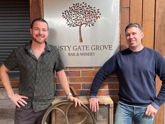 (Left) Rusty Gate Grove Bar and Winery venue manager Geoffrey Souaillat and (right) owner Paul Lavender will work together to create a strong restaurant space for the wider Burnett area.