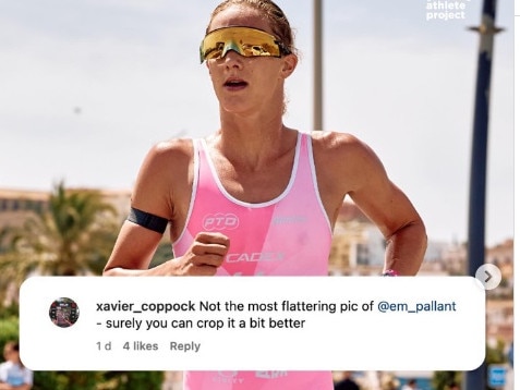 Emma Pallant-Browne is one of the world’s top triathletes and yet she had her race photos criticised for showing the reality of being a woman in the sport.