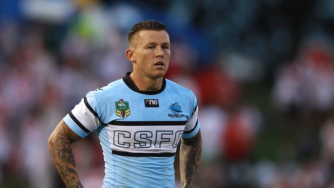 SYDNEY, AUSTRALIA - MARCH 22: Todd Carney of the Sharks looks on before the round three NRL match between the Cronulla-Sutherland Sharks and the St George Illawarra Dragons at Remondis Stadium on March 22, 2014 in Sydney, Australia. (Photo by Matt Blyth/Getty Images)