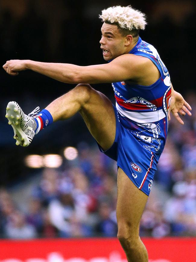 Jason Johannisen was shut down by George Hewitt. Picture: George Salpigtidis