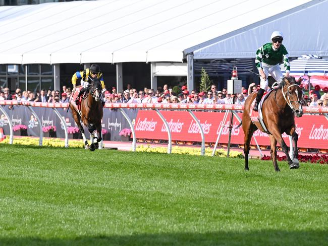 Via Sistina trounces her opponents in the Cox Plate on Saturday. Photo: Reg Ryan/Getty Images.